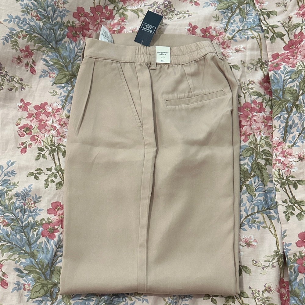 Abercrombie wide leg tan pants